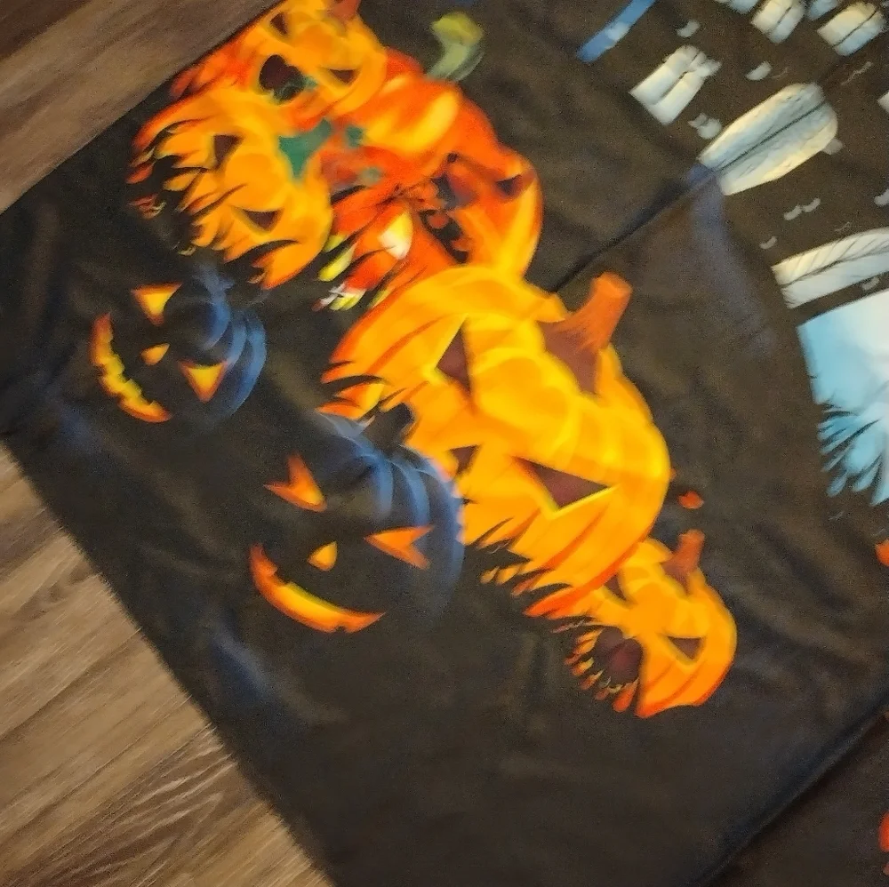Halloween Spooky Pumpkin Graveyard House Witch Shower Curtain Standard Size